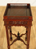 Solid Mahogany Walnut Table w/ Pierced Gallery & Open Fretted Frieze on Pierced Legs