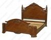 Solid Mahogany Carved Full Panel Bed