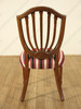 Pair of 2 Solid Mahogany Hepplewhite Shield Back Striped Side Chairs