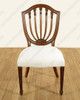 Mahogany Hepplewhite Shield Back Cream Side Chairs Pair (2)