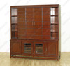 6.5ft Mahogany TV Media Entertainment Cabinet w/ Folding Doors