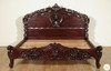 3pc Tea Brown Mahogany Rococo Bedroom Set