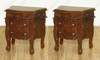 Solid Mahogany Rococo Nightstands / Bedside Tables / Chests (Pair of 2)