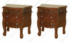 Pair 2 Solid Mahogany Rococo Nightstands / Bedside Tables / Chests