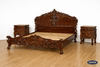 3pc Mahogany Carved Rococo Bedroom Set