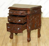 Dark Walnut Rococo 3 Drawer Carved Nightstands / Bedside Table (2)s / Chests
