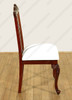 Pair 2 Cherry Chippendale Occasional Accent Side Chairs w/ Cream Fabric