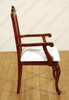 Pair 2 Cherry Chippendale Occasional Accent Arm Chairs w/ Cream Fabric