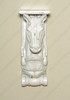 Pair of 2 White Distressed Carved Horse Wall Sconce Corbels