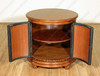 Round Faux Croc Leather Design Nightstand Bedside Table