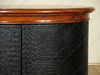 Round Faux Croc Leather Design Nightstand Bedside Table