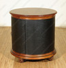 Round Faux Croc Leather Design Nightstand Bedside Table