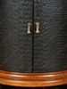 Round Faux Croc Leather Design Nightstand Bedside Table