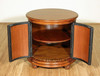 Round Faux Croc Leather Design Nightstand Bedside Table