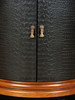 Round Faux Croc Leather Design Nightstand Bedside Table