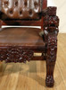 Dark Mahogany Church Bishop Mason Chair w/Leather