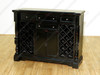 Distressed Black 4 Drawer Liquor Home Wine Bar Rack Cabinet