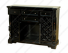 Distressed Black 4 Drawer Liquor Home Wine Bar Rack Cabinet