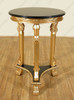 Gold Leaf & Black Round Occasional Table