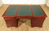 6Ft Cherry Double Sided Executive Offce Partner's Desk w/ Faux Leather