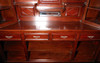 8.5ft Dark Mahogany Canopy Pub Bar w leaded Stained Glass Doors