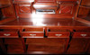 8.5ft Dark Mahogany Canopy Pub Bar w leaded Stained Glass Doors