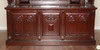 8.5ft Dark Mahogany Canopy Pub Bar w leaded Stained Glass Doors