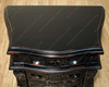 Distressed Black Rococo Nightstand