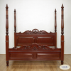 Cherry Louis Style Inlaid Four Post Bed