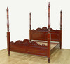 Cherry Louis Style Inlaid Four Post Bed