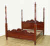 Cherry Louis Style Inlaid Four Post Bed