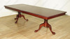 9ft Cherry Claw & Ball Double Pedestal Inlay Dining or Conference Table w/ Extensions