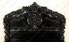 Black Distressed French Rococo Carved Panel Bed