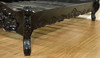 Black Distressed French Rococo Carved Panel Bed
