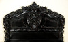 Black Distressed French Rococo Carved Panel Bed