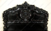 Black Distressed French Rococo Carved Panel Bed