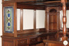 Mahogany Stained Glass Corner Canopy Pub Bar