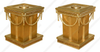 Gold Leaf Versace Style Carved Table Pedestals (2)