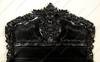 3pc Black Distressed French Rococo Carved Panel Bed