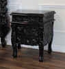3pc Black Distressed French Rococo Bedroom Set