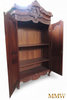 Ornate Mahogany 2-door Armoire w/ Mirrored Doors