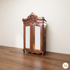 Ornate Mahogany 2-door Armoire w/ Mirrored Doors