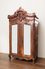 Ornate Mahogany 2-door Armoire w/ Mirrored Doors