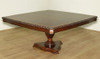 Mahogany & Burl Walnut Square Inlay Pedestal Dining or Conference Table (65W x 65D)