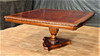 Mahogany & Burl Walnut Square Inlay Pedestal Dining or Conference Table (65W x 65D)