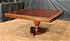 Mahogany & Burl Wood Single Pedestal Dining Table