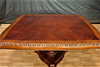 Mahogany & Burl Walnut Square Inlay Pedestal Dining or Conference Table (65W x 65D)