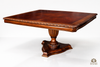 Mahogany & Burl Wood Single Pedestal Dining Table