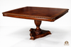 Mahogany & Burl Wood Single Pedestal Dining Table