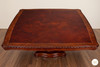 Mahogany & Burl Wood Single Pedestal Dining Table